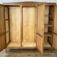 Wardrobe Vintage French Louis Oak Triple Door Carved Armoire Cabinet LOT 6531