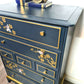 Nay and gold stag minstrel tall boy chest of drawers