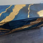 Upcycled Navy Sideboard with Gold Leaf: Mid-Century Modern Cabinet
