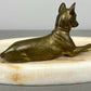 Tray Antique French Style Marble Brass Dog Decorative Display Tray LOT 6419