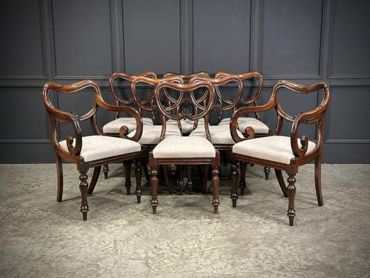 Set of Eight Rosewood Dining Chairs