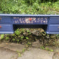 Luxe Navy Blue Hand Painted Stag Minstrel Classic Vintage Dressing Table Desk
