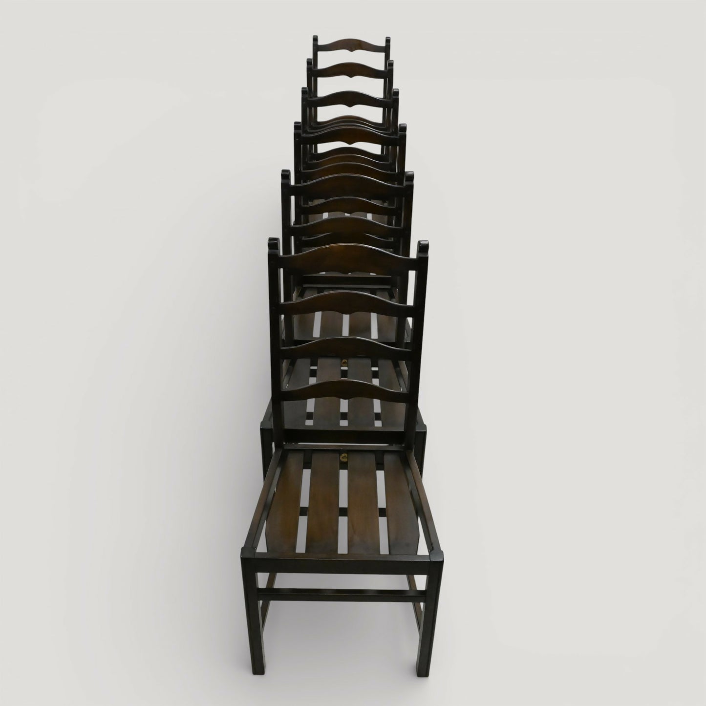 Set of 6 1970s Ercol Ladderback Dining Chairs Dark Finish FREE UK Delivery*