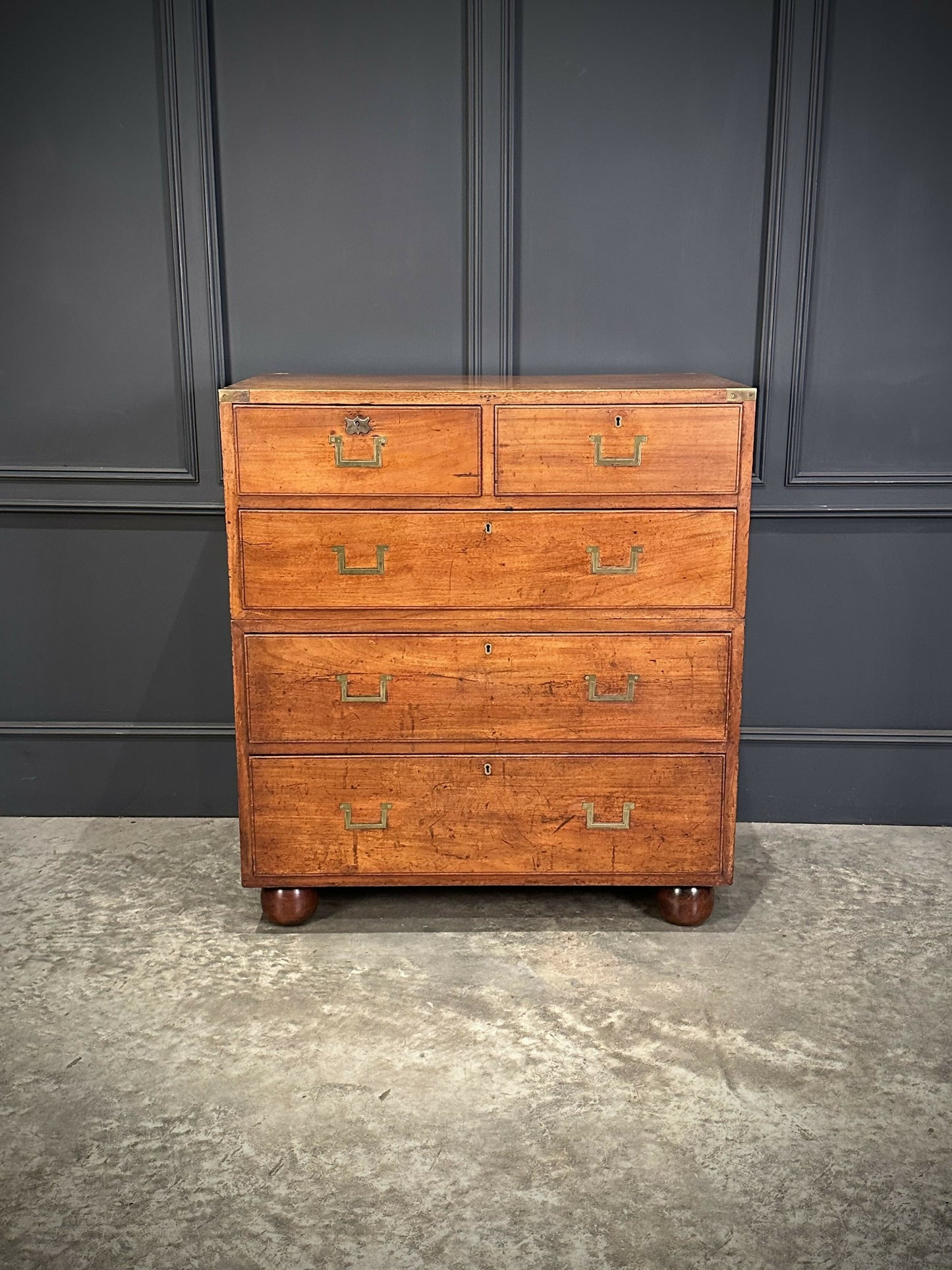 Mahogany Military Vintage Campaign Chest
