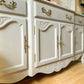 Vintage Queen Anne Sideboard Large, Carved Details, Neutral, Paint Wash - MADE TO ORDER