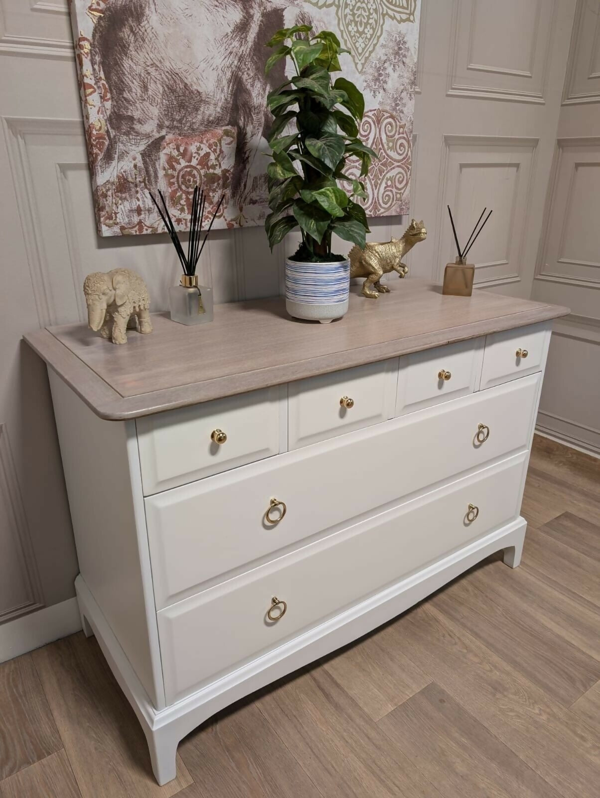 Professionally Sprayed Stag Minstrel 4 over 2 With Bleached Wood Tops , Stunning