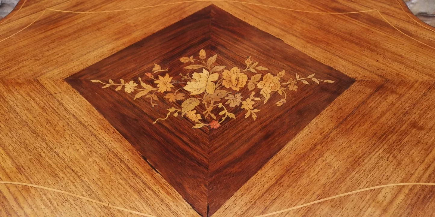 19th Century Victorian Rosewood and Marquetry Centre Table