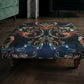 Luxurious handcrafted footstool in Becca Who "Serpentine " fabric