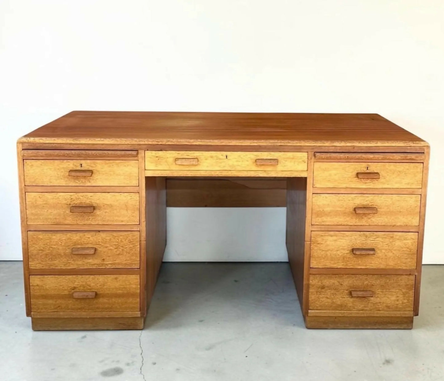 Mid century Teak vintage pedestal desk Oxford University