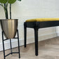 Mid-century Modern Bow Black Handpainted Upholstered Occasional Bench