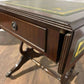 Vintage Mahogany Drop-Leaf Coffee Table with Tooled Leather Top