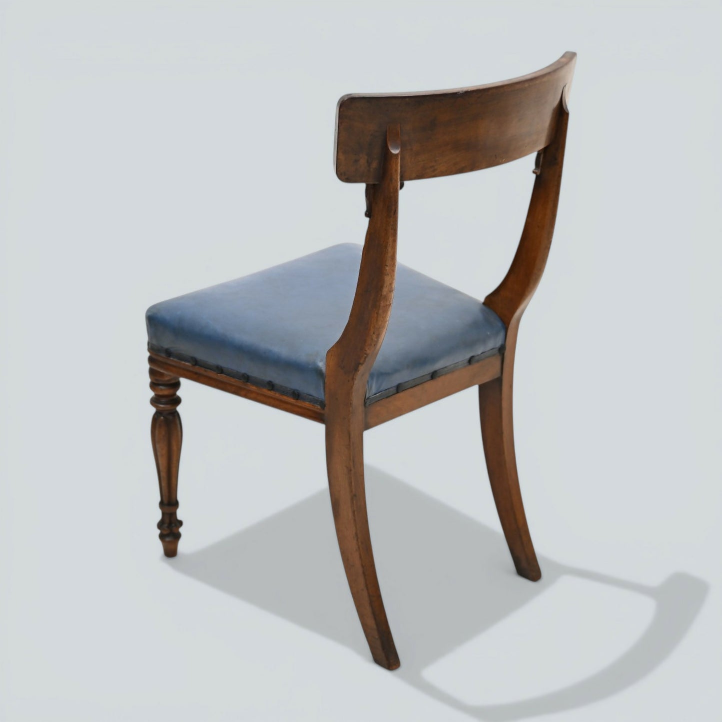Early Victorian Dining Chairs Mahogany Faux Leather Upholstery FREE UK Delivery
