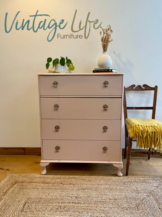 Vintage chest of drawers, pink