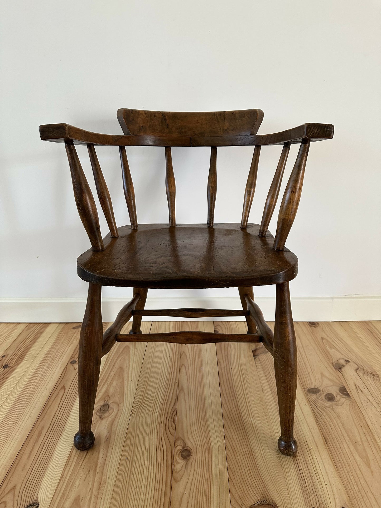 CC41 Captains Chair English Elm and Beech Chair Arts & Crafts Style Vintage Office Desk Chair