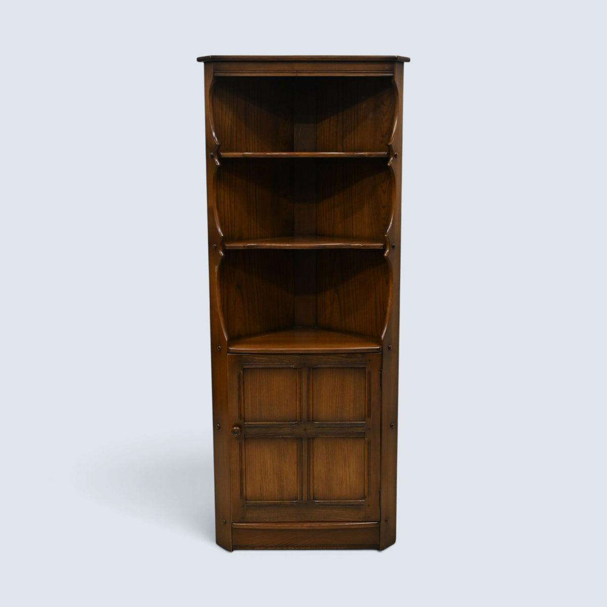 Genuine Ercol Corner Cabinet with Shelves and Cupboard #474 EXC FREE UK Delivery