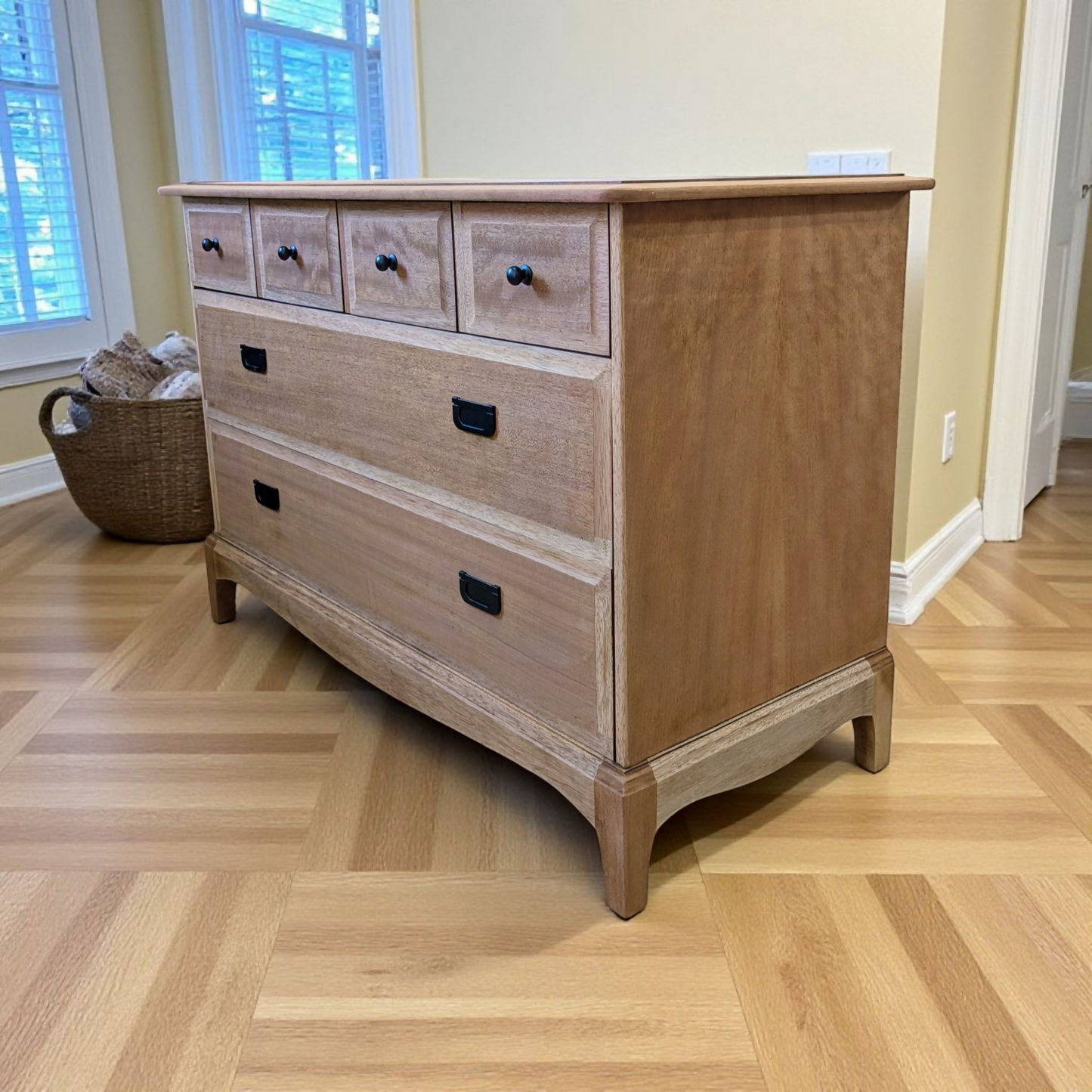 Large vintage chest of drawers stag minstrel 6 drawers restored