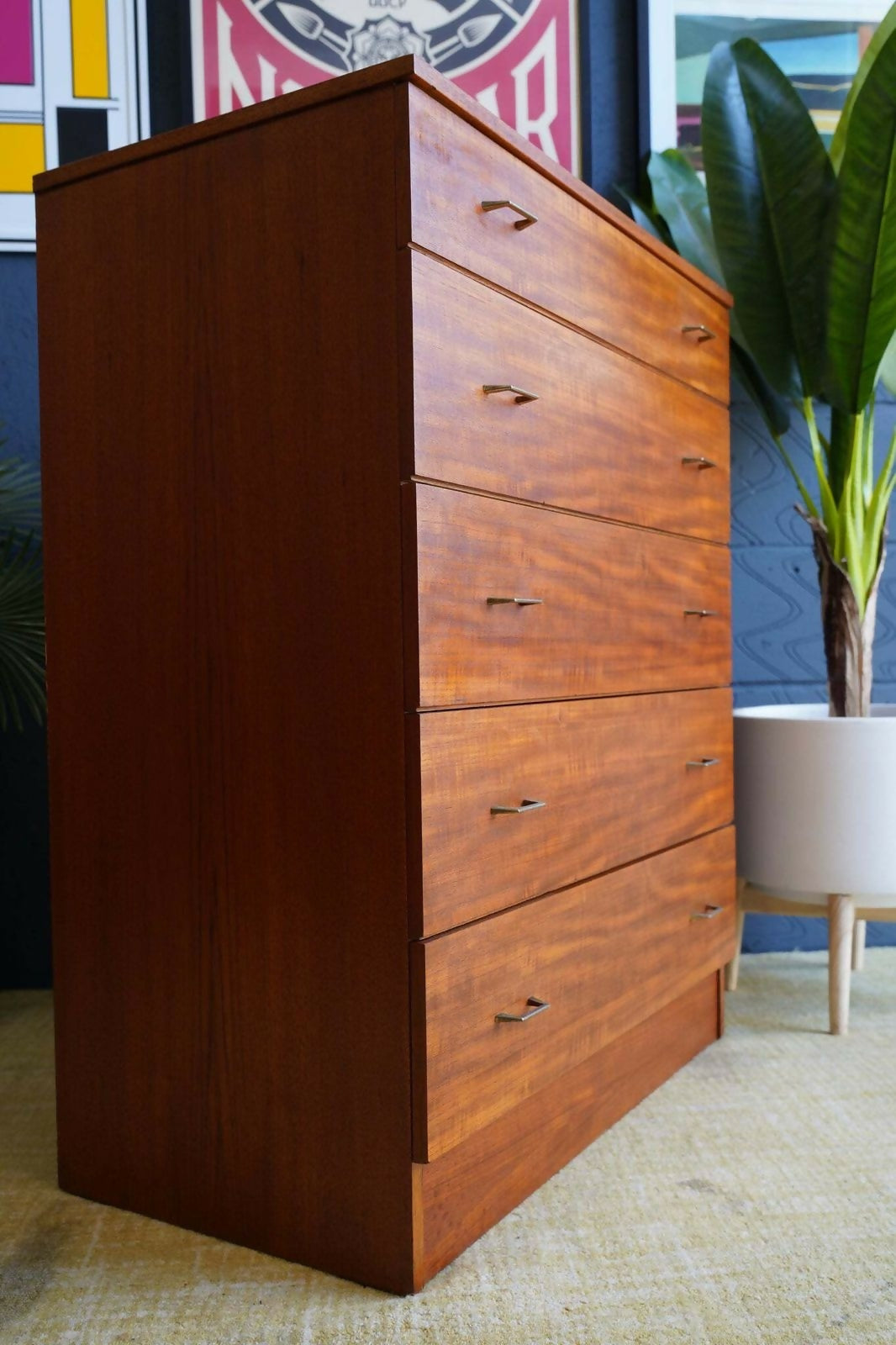 Austin Suite Tallboy Chest Of Drawers Mid Century 1960s (Oak)