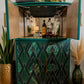 Green and gold Art deco style cocktail cabinet drinks cabinet