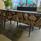 Midcentury Modern Charcoal Grey Sideboard: Animal Print TV Unit