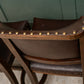 4 Oak Dining Chairs -Tudor Cromwellian Style - Burgundy Leatherette