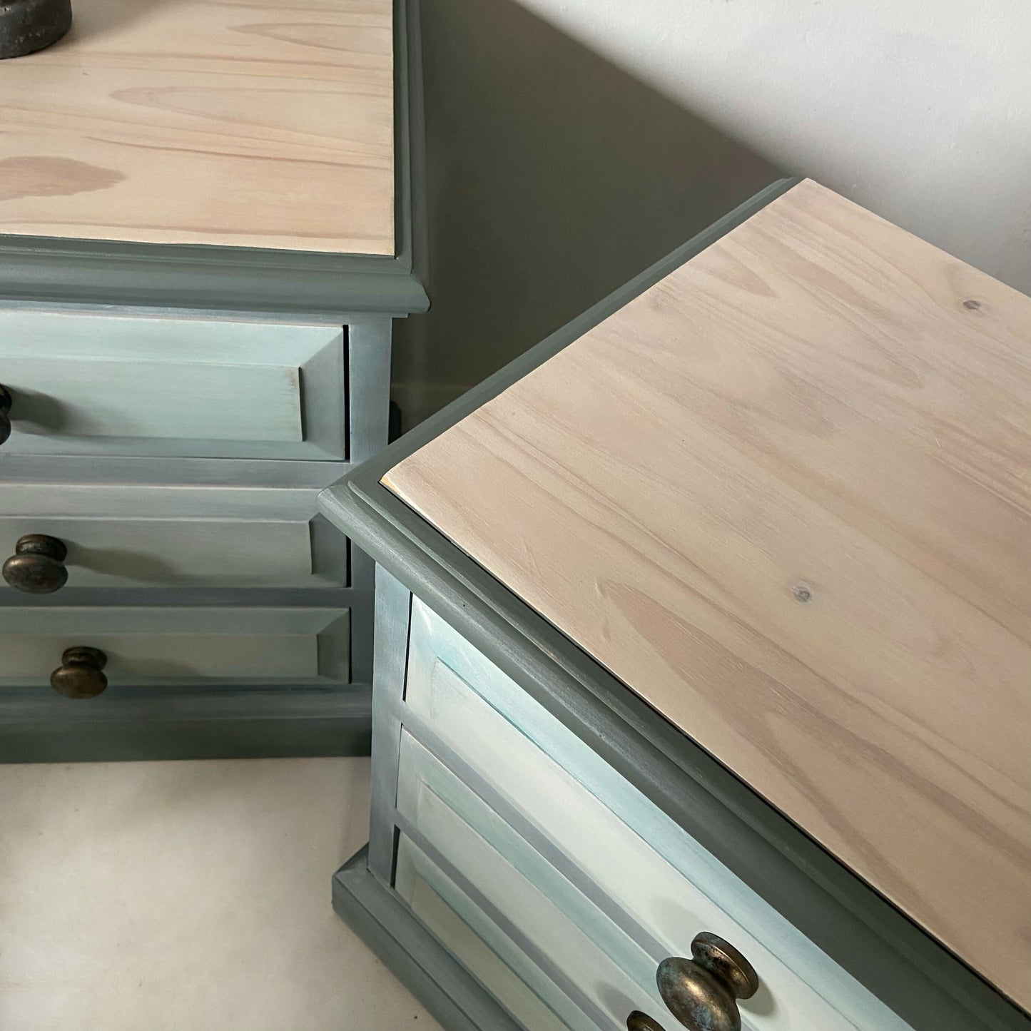 Pair of pine bedside drawers