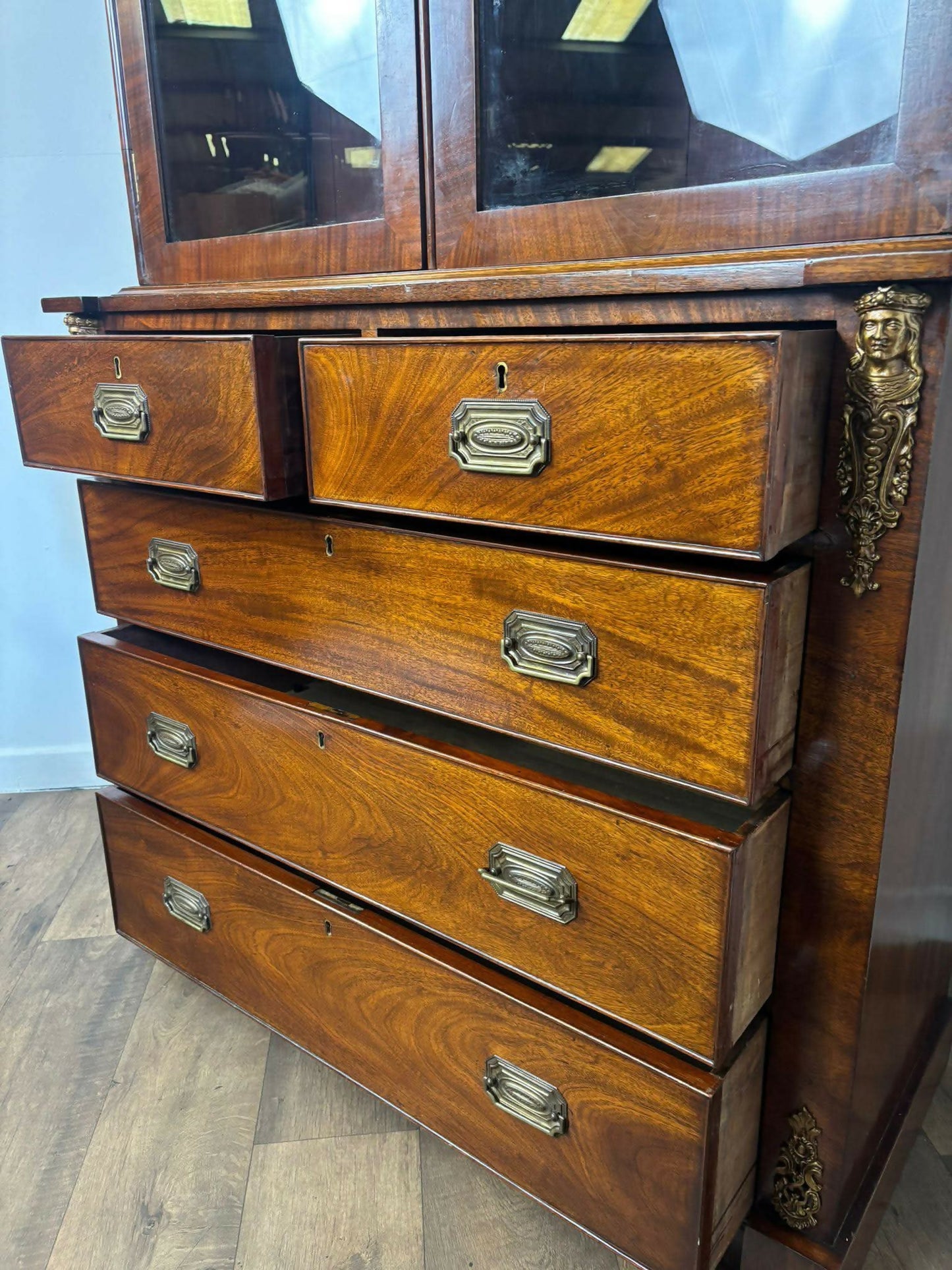19th century Mahogany Glazed Bookcase