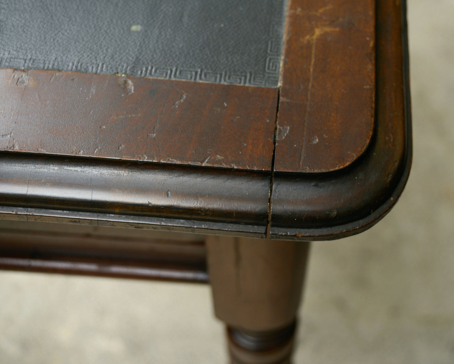 Victorian Mahogany Console Side Table with Leather Top & End Drawer