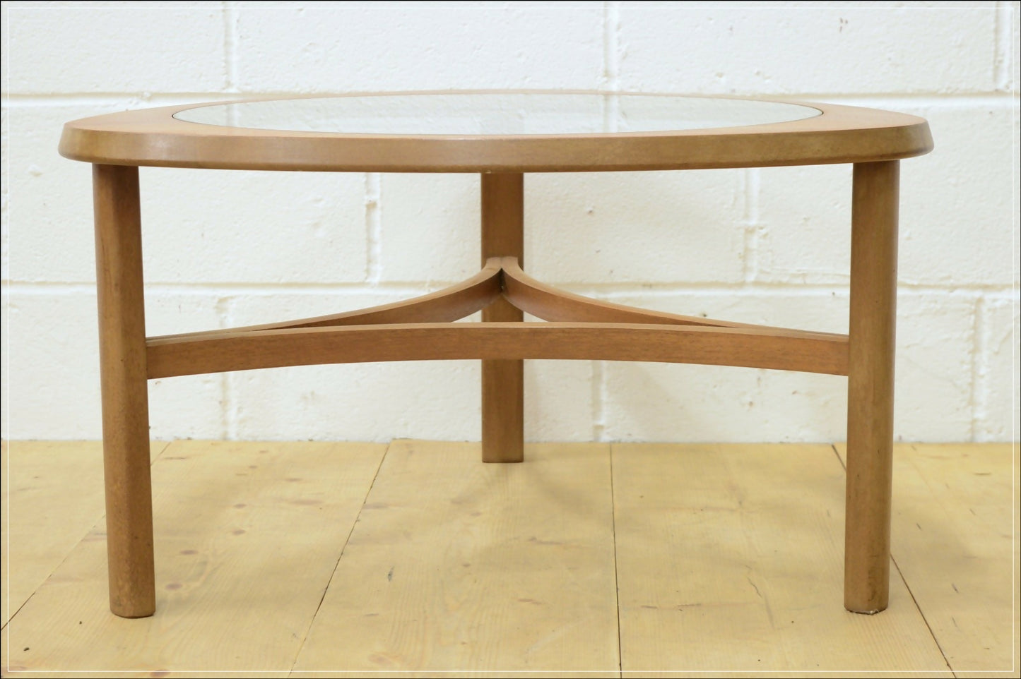 Vintage coffee table teak Nathan glass top mid century danish design