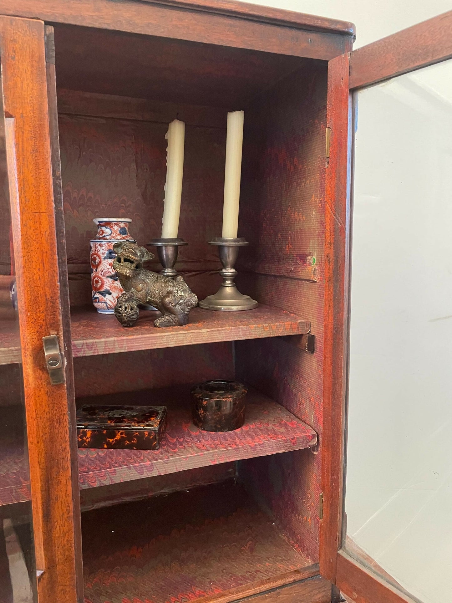 A 19th Century Mahogany Wall Vintage Display Cabinet