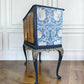 Vintage Unique Art Deco Style queen Anne Blue Drinks Cocktail Cabinet gin bar