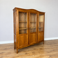 Bookcase Vintage French Louis XIV Oak Glazed Display Cabinet Sideboard LOT 6524
