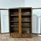 Vintage 1940s Oak Two Door Glazed Bookcase