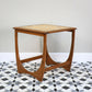 G Plan Astro Teak Side table Lamp table with retro tiled top