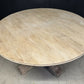 Large Round Oak Farmhouse Dining Table