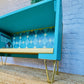 Blue Sideboard Cabinet, Bookshelf, Drinks Display Cabinet