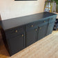 Newly refurbished solid sideboard dark blue