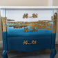 Teal Ombre Bedside Tables with Gold Leaf: Upcycled Bedroom Furniture