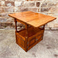 Rustic Solid Oak Side Table with Storage Cupboard