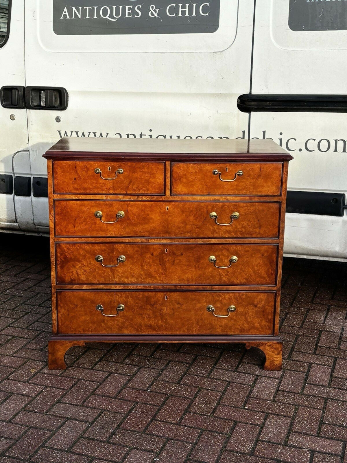 Georgian Walnut Vintage Chest Of Drawers.