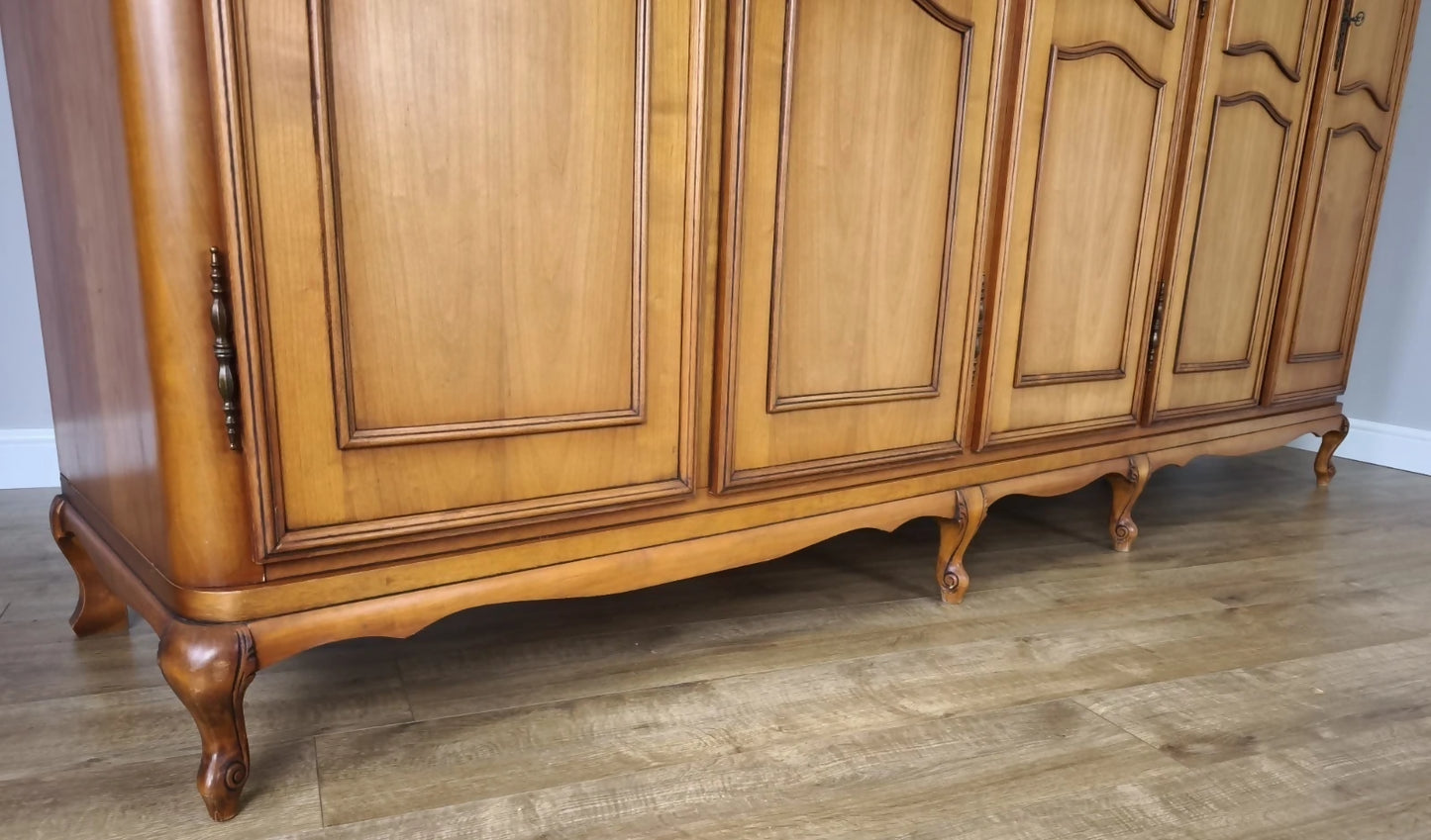 Wardrobe Vintage French Louis XVI Style Five Door Carved Armoire LOT 4990