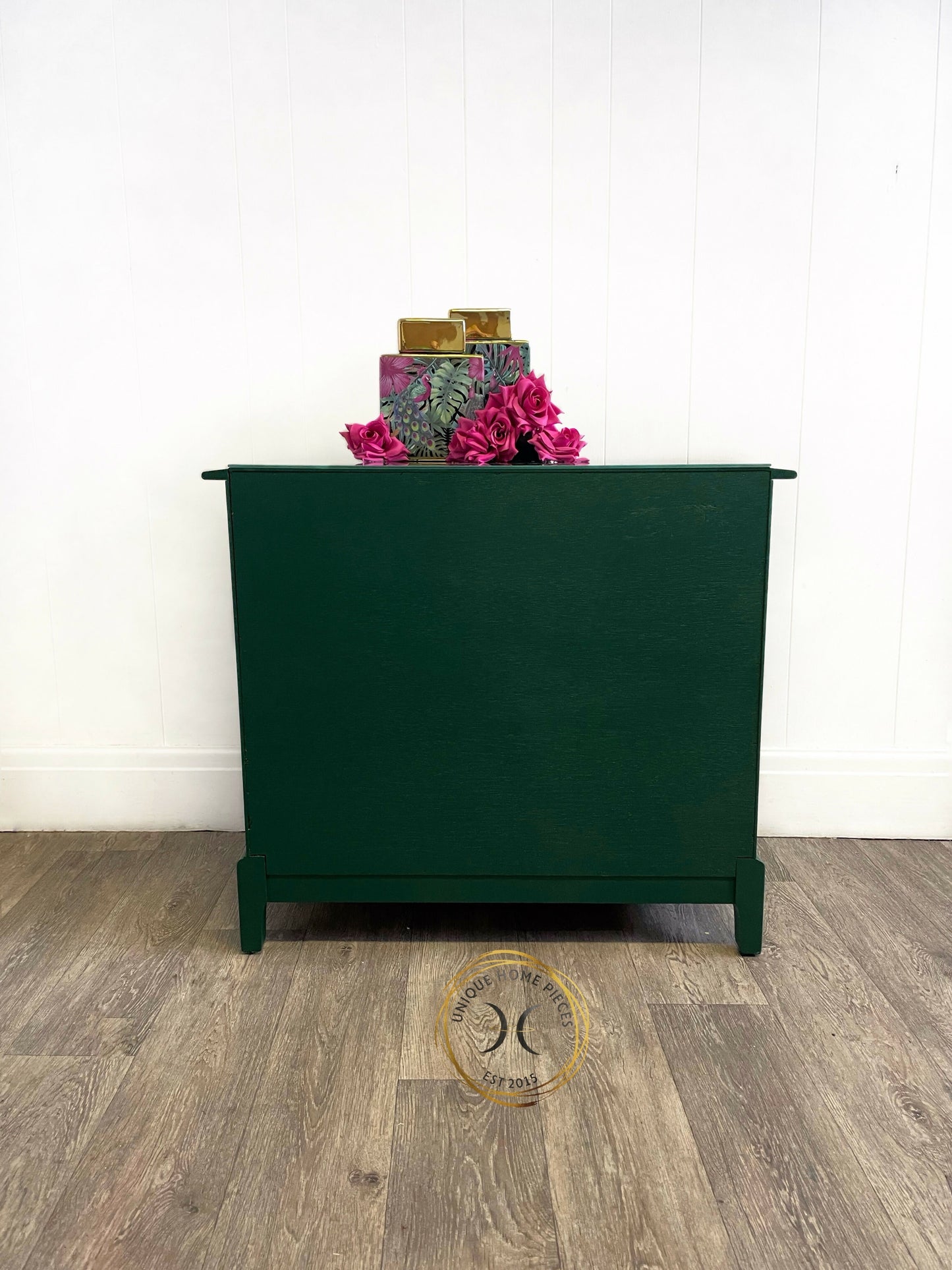 Stag Emerald Green 5 Drawer Vintage Bedroom Chest