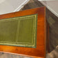 Reproduction Yew Twin Pedestal Kneehole Desk with Leather Topv