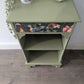 Sage Green Upcycled Cabinet – Whimsical Botanical Interior Bookcase//