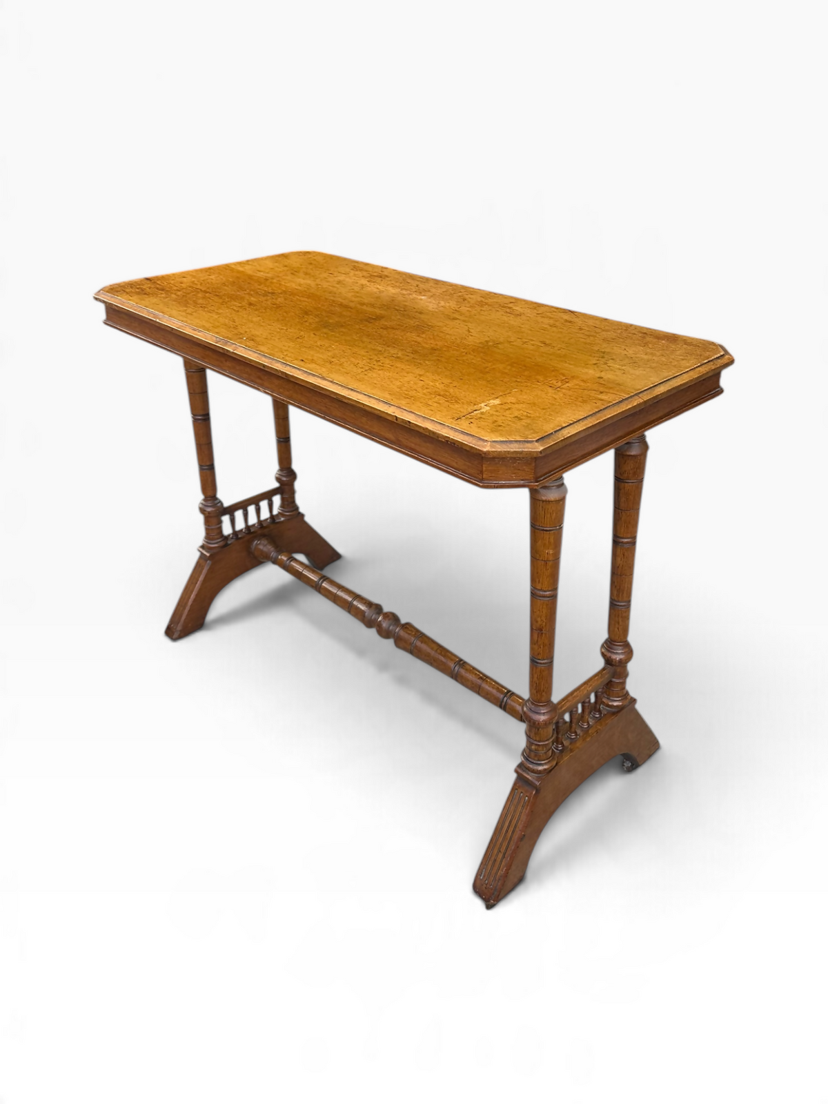 Antique late Victorian Oak stretcher table / desk.