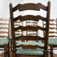 Vintage Oak Set Of Five Ladder Back Dining Chairs