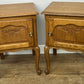 Pair of Bedside Tables Vintage French Louis Oak Nightstands Cabinets LOT 6297