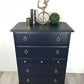 Stag minstrel navy blue tallboy chest of drawers