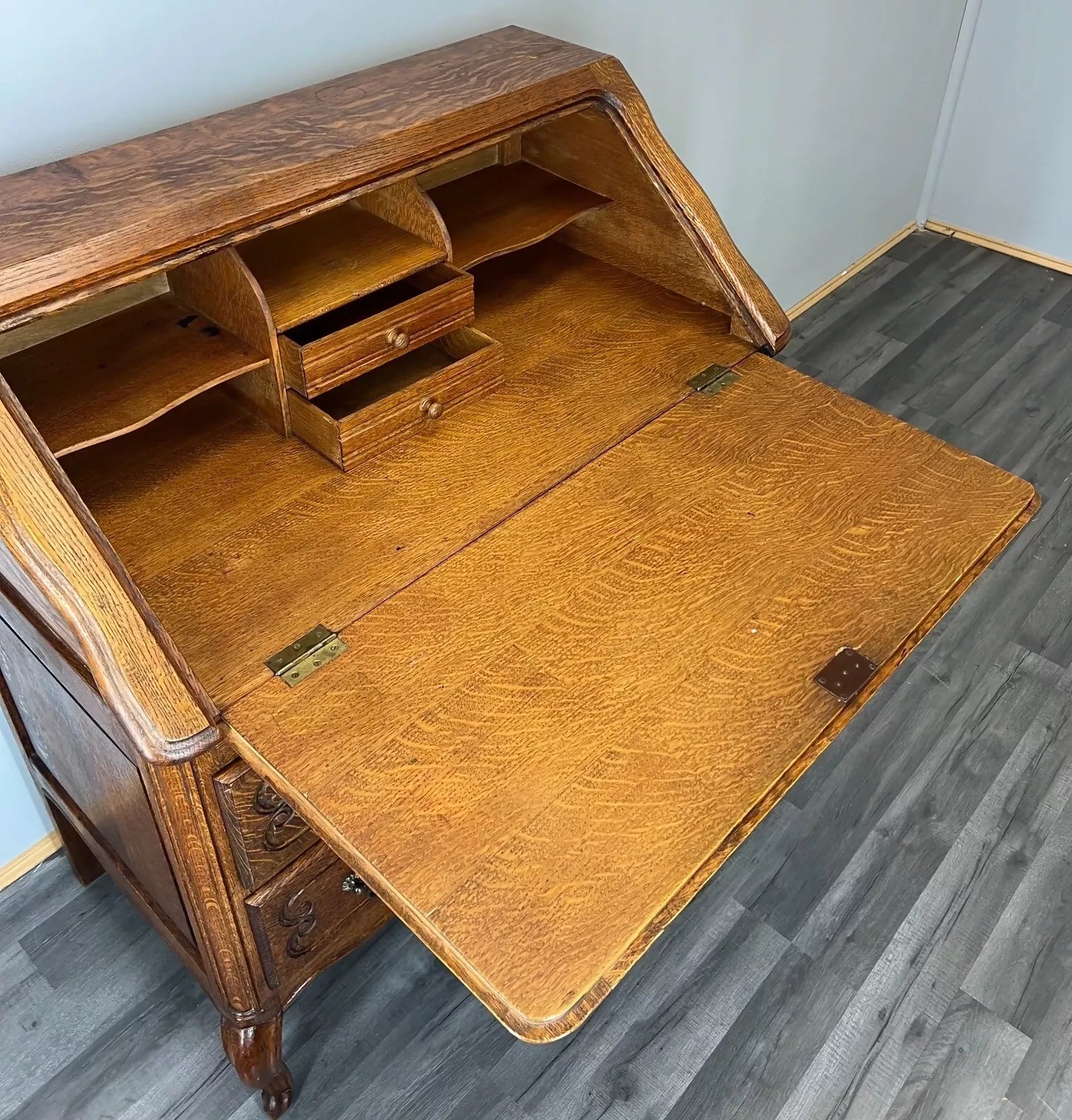 Secretaire Writing Desk Antique French Style Bureau Drop Front Cabinet LOT 3523