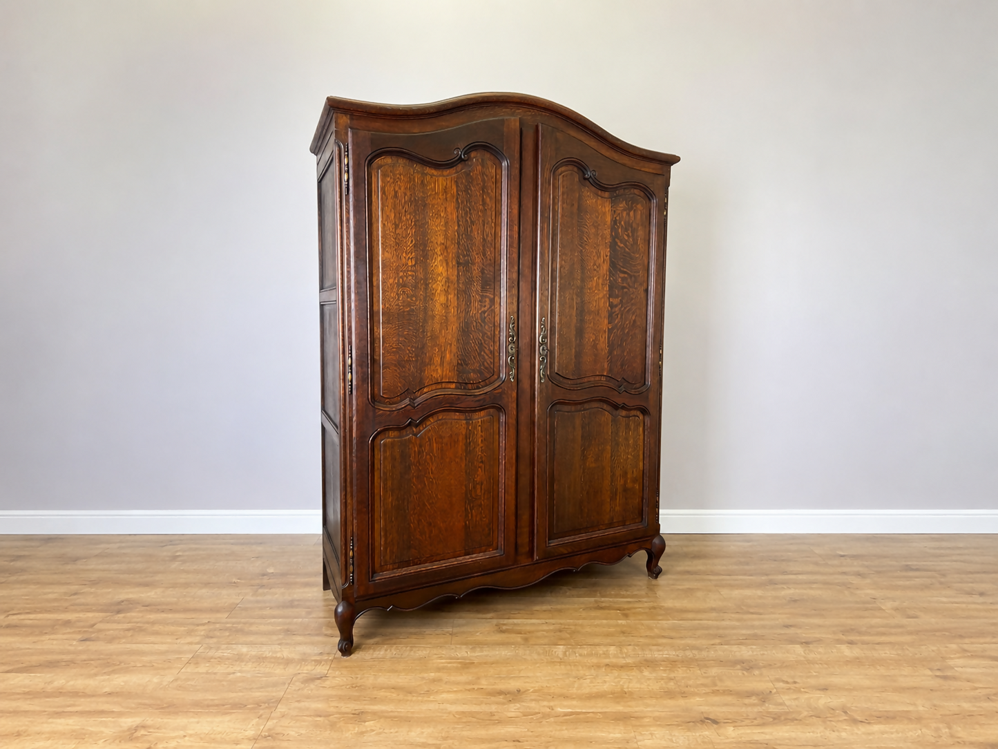 Wardrobe Antique French Louis XVI Style Oak Two Door Carved Armoire LOT 6465