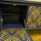 Vintage Midcentury Teak Sideboard: Navy & Gold Art Deco Cabinet